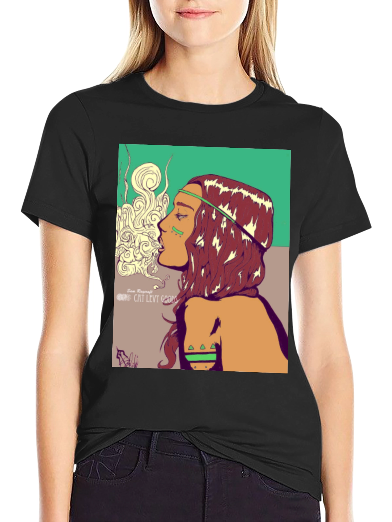 Boho Chic Graphic Tee - Artistic Design