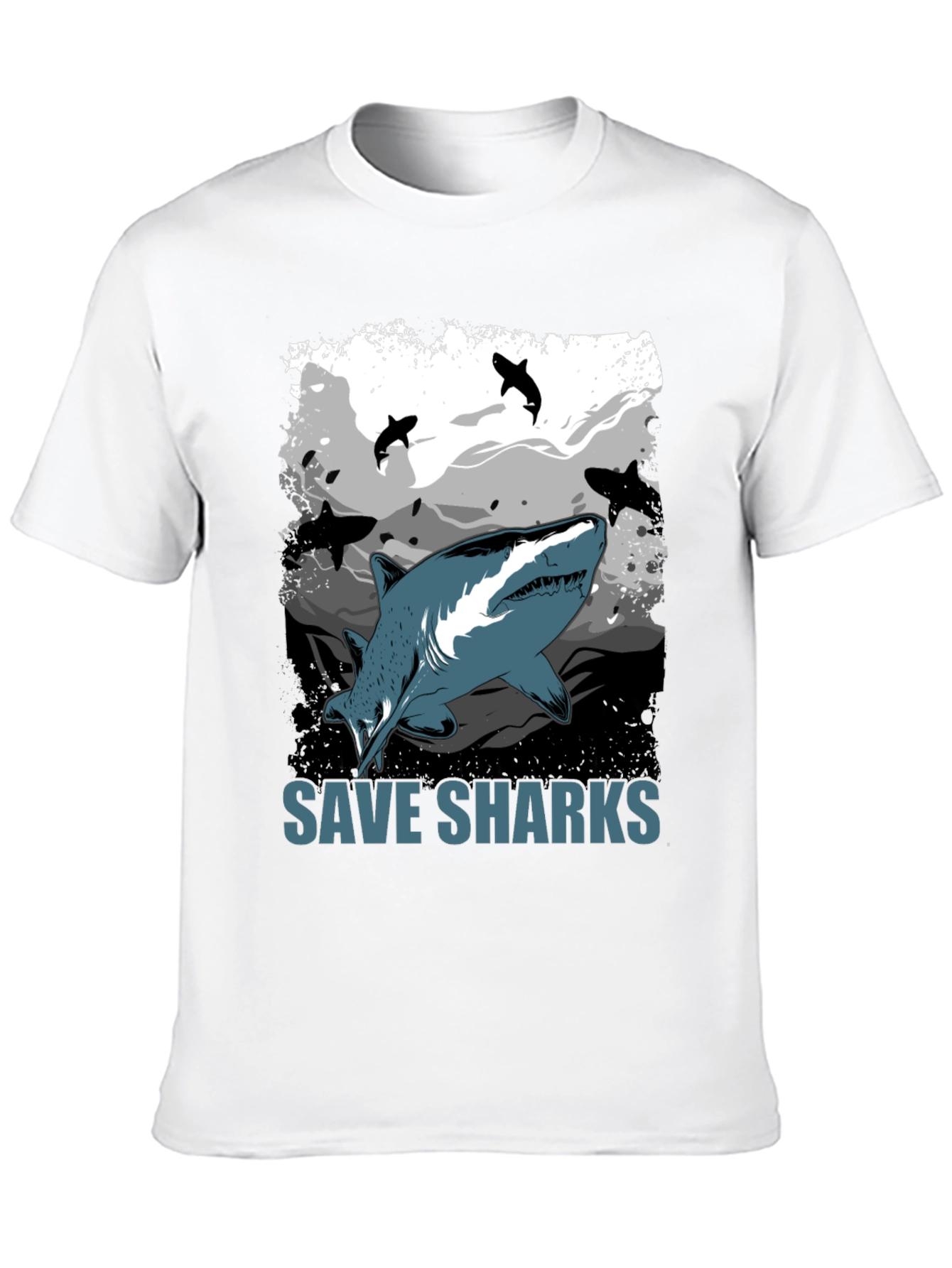 Save Sharks Graphic T-Shirt - Black Cotton Tee
