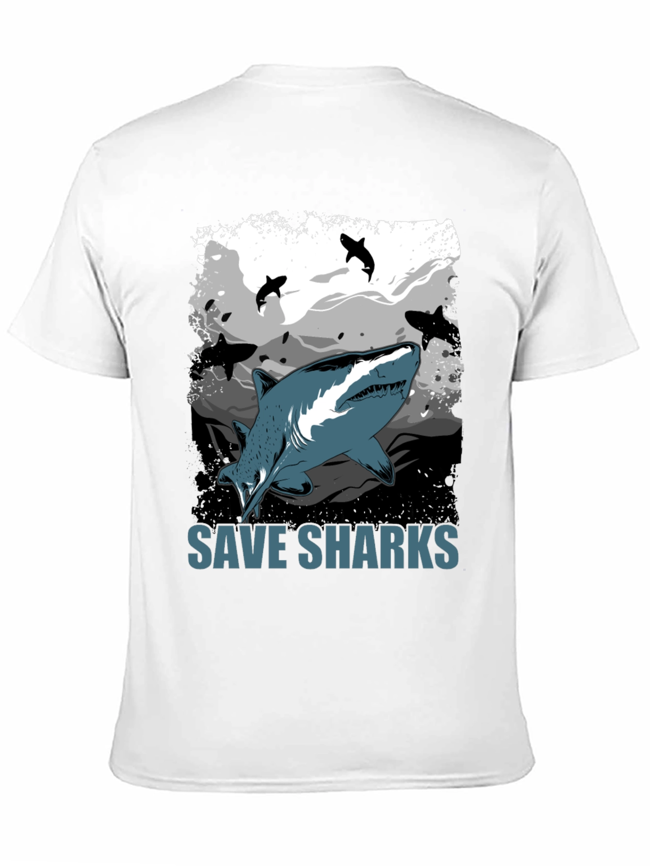 Save Sharks Graphic T-Shirt - Black Cotton Tee
