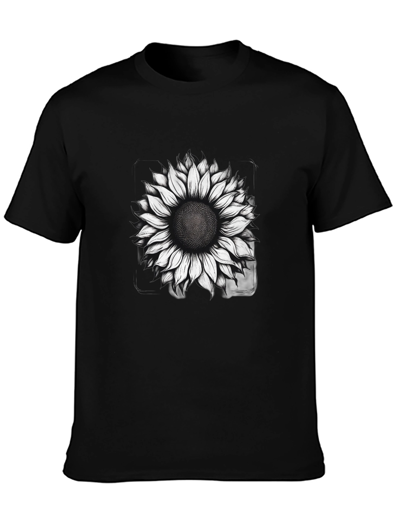Sunflower Graphic Print T-Shirt - Black