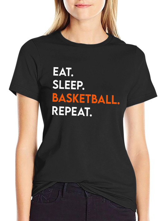 Eat Sleep Basketball Repeat Graphic Tee