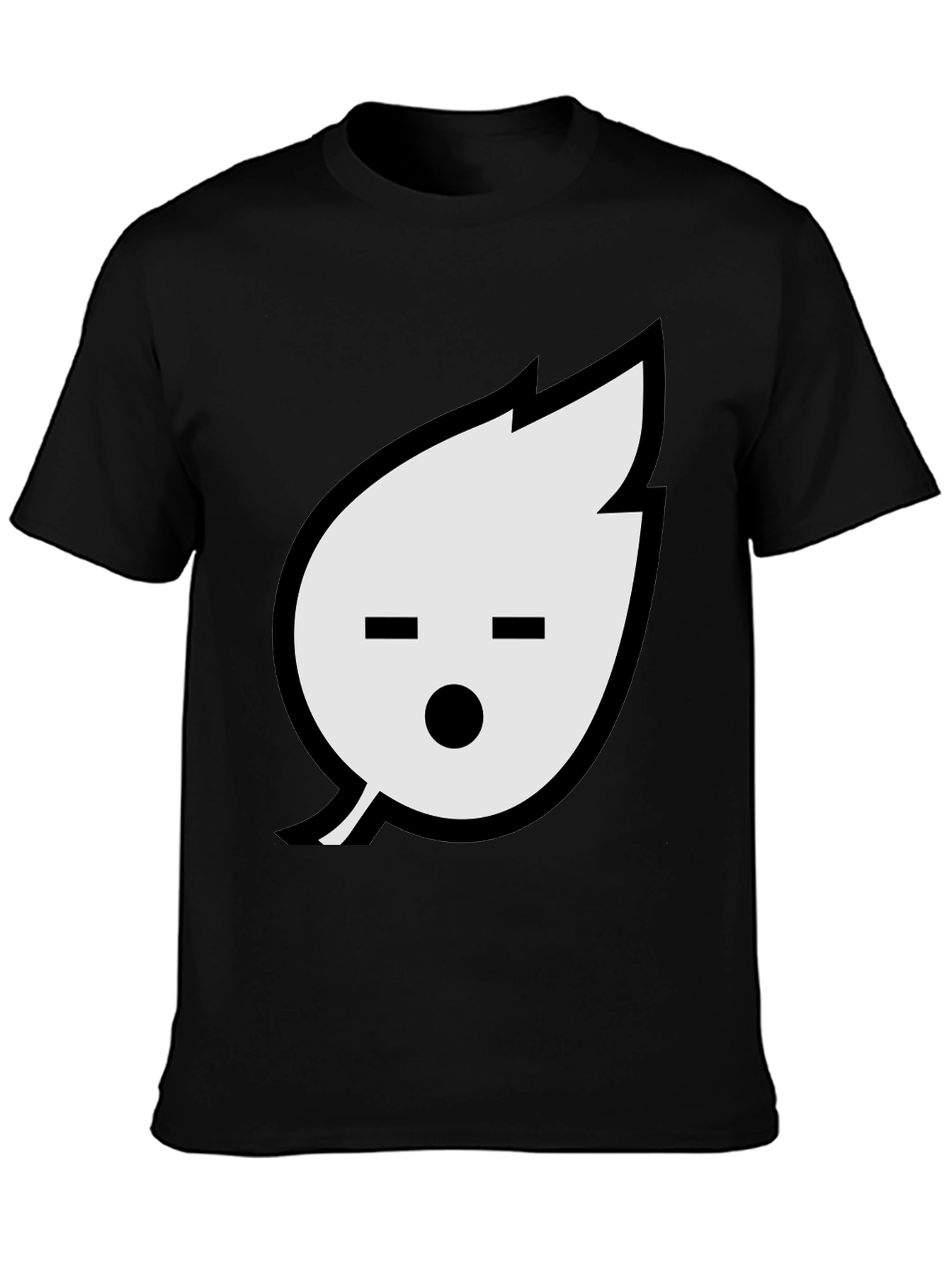 Leaf Emoji Graphic Black T-Shirt