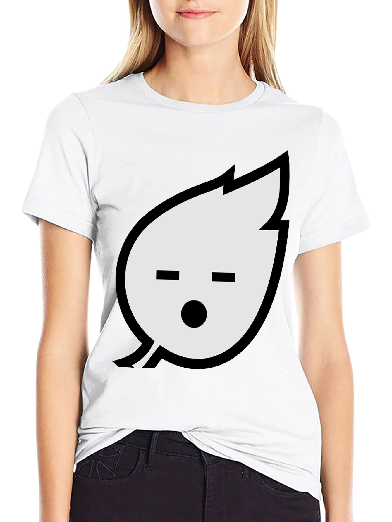 Leaf Emoji Graphic Black T-Shirt