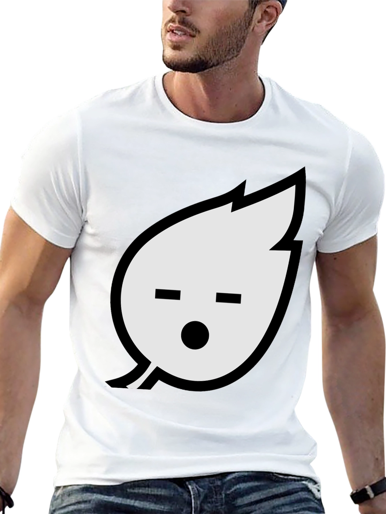 Leaf Emoji Graphic Black T-Shirt