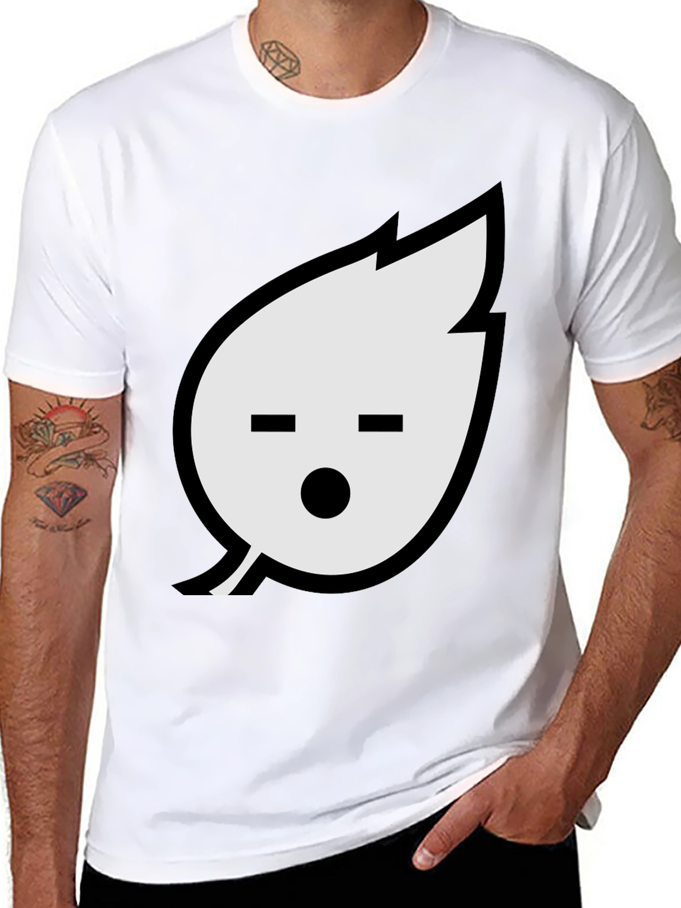 Leaf Emoji Graphic Black T-Shirt