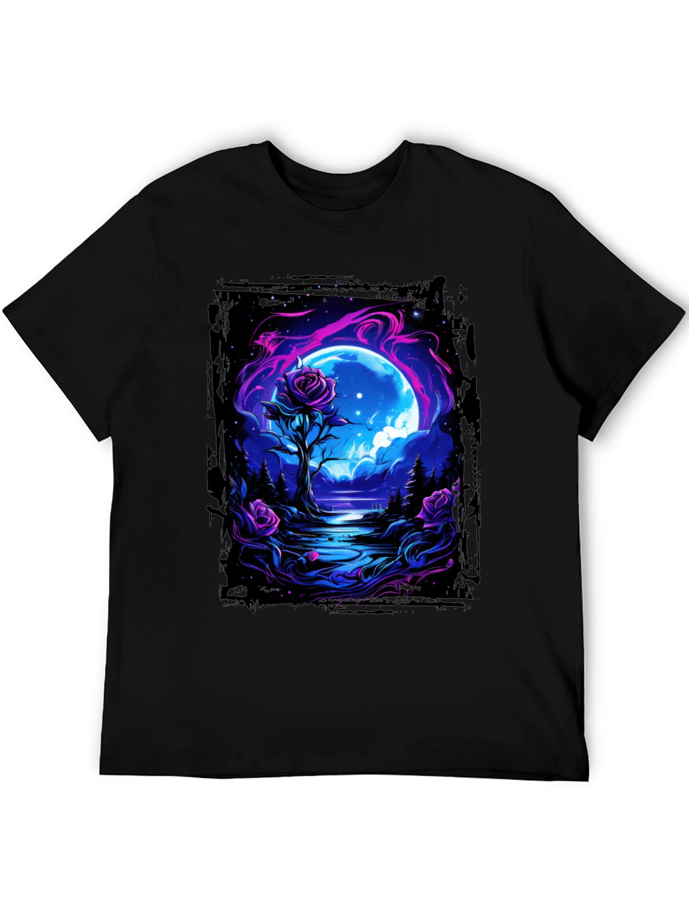 Mystic Moonlit Rose Graphic Tee