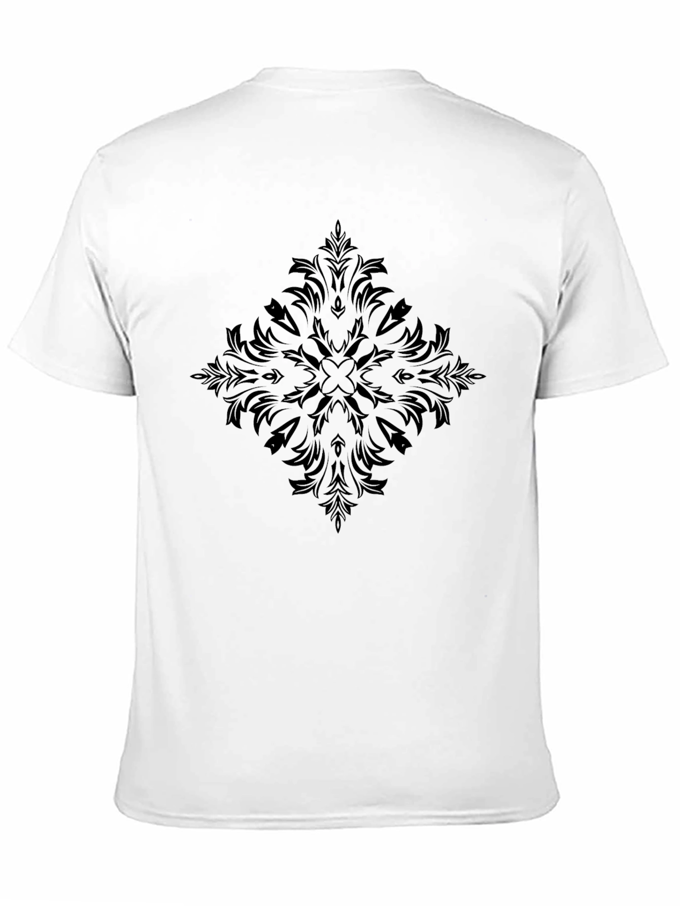 Elegant Black Tee with Ornamental Print