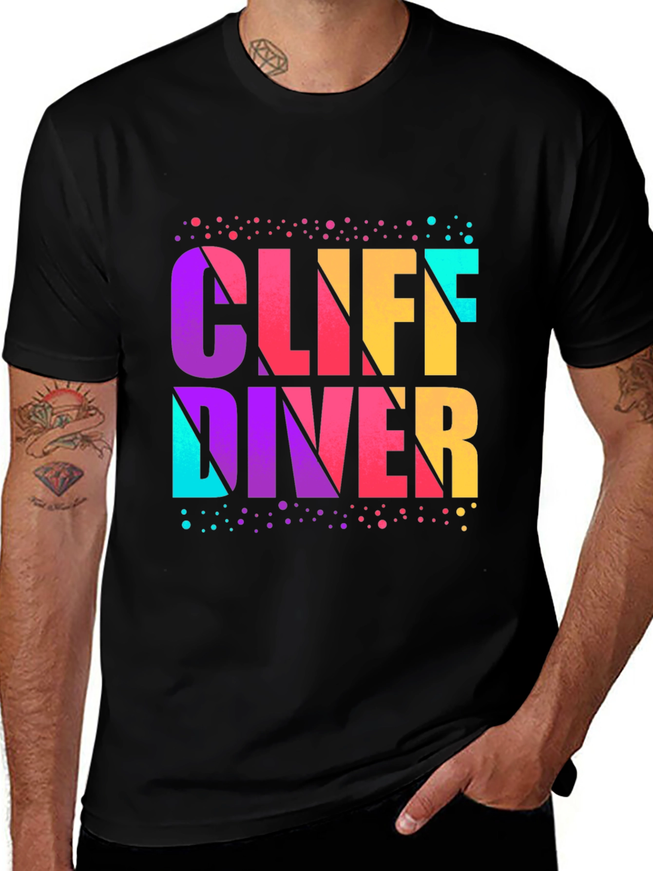 Cliff Diver Graphic T-Shirt - Vibrant Design