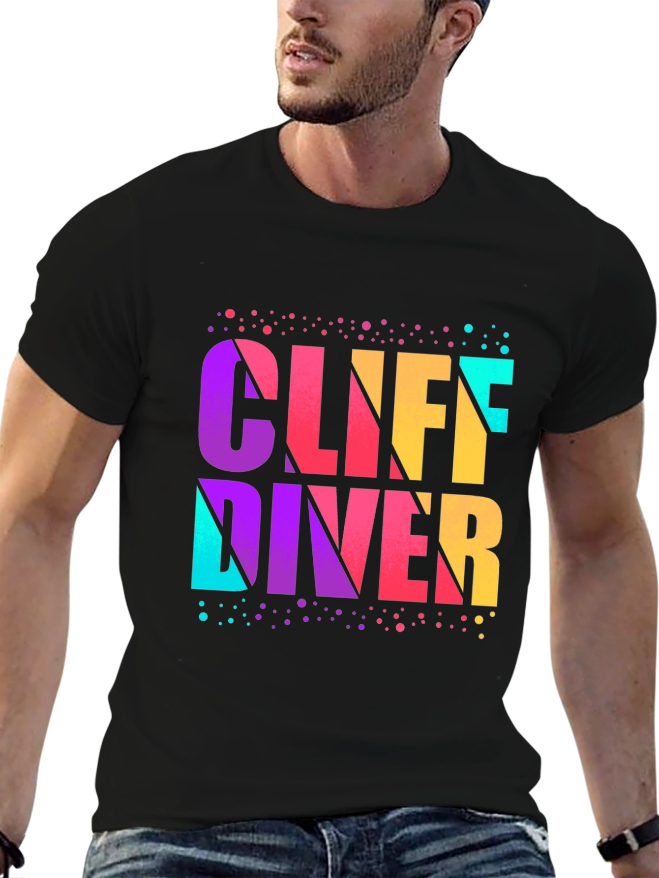 Cliff Diver Graphic T-Shirt - Vibrant Design