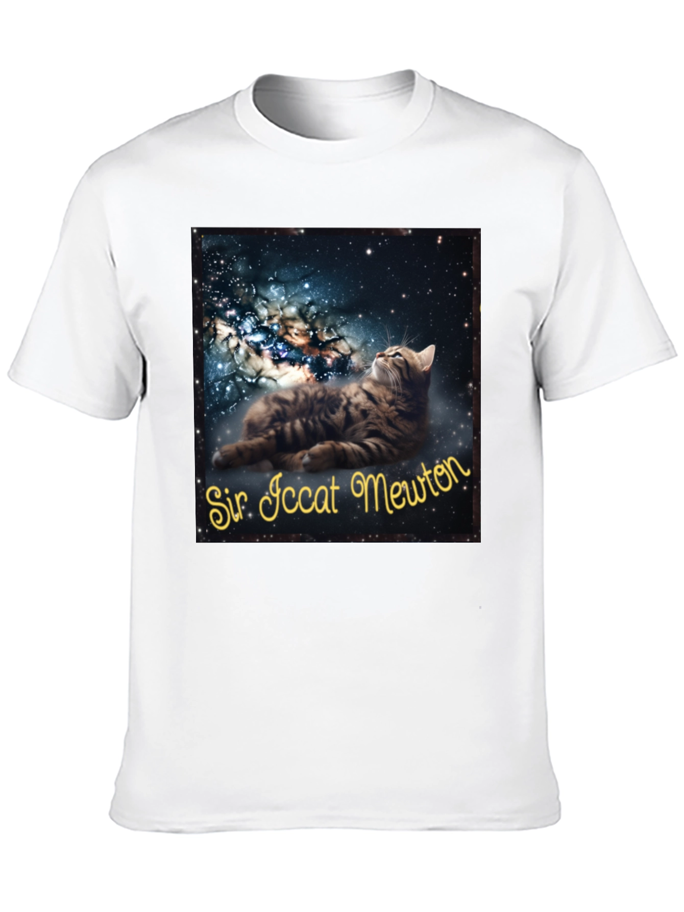 Sir Iccat Mewton T-Shirt - Galaxy Cat Tee
