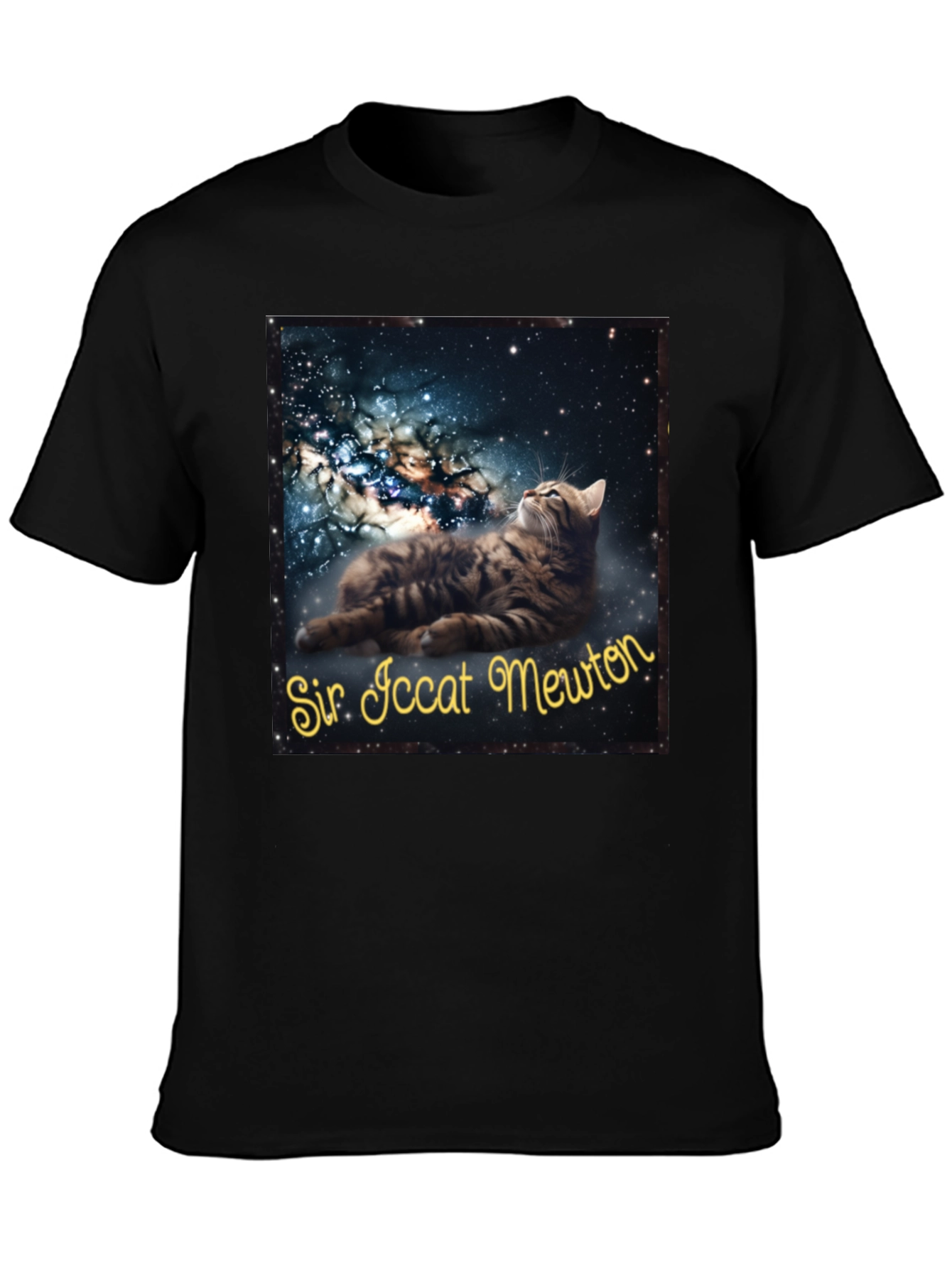 Sir Iccat Mewton T-Shirt - Galaxy Cat Tee