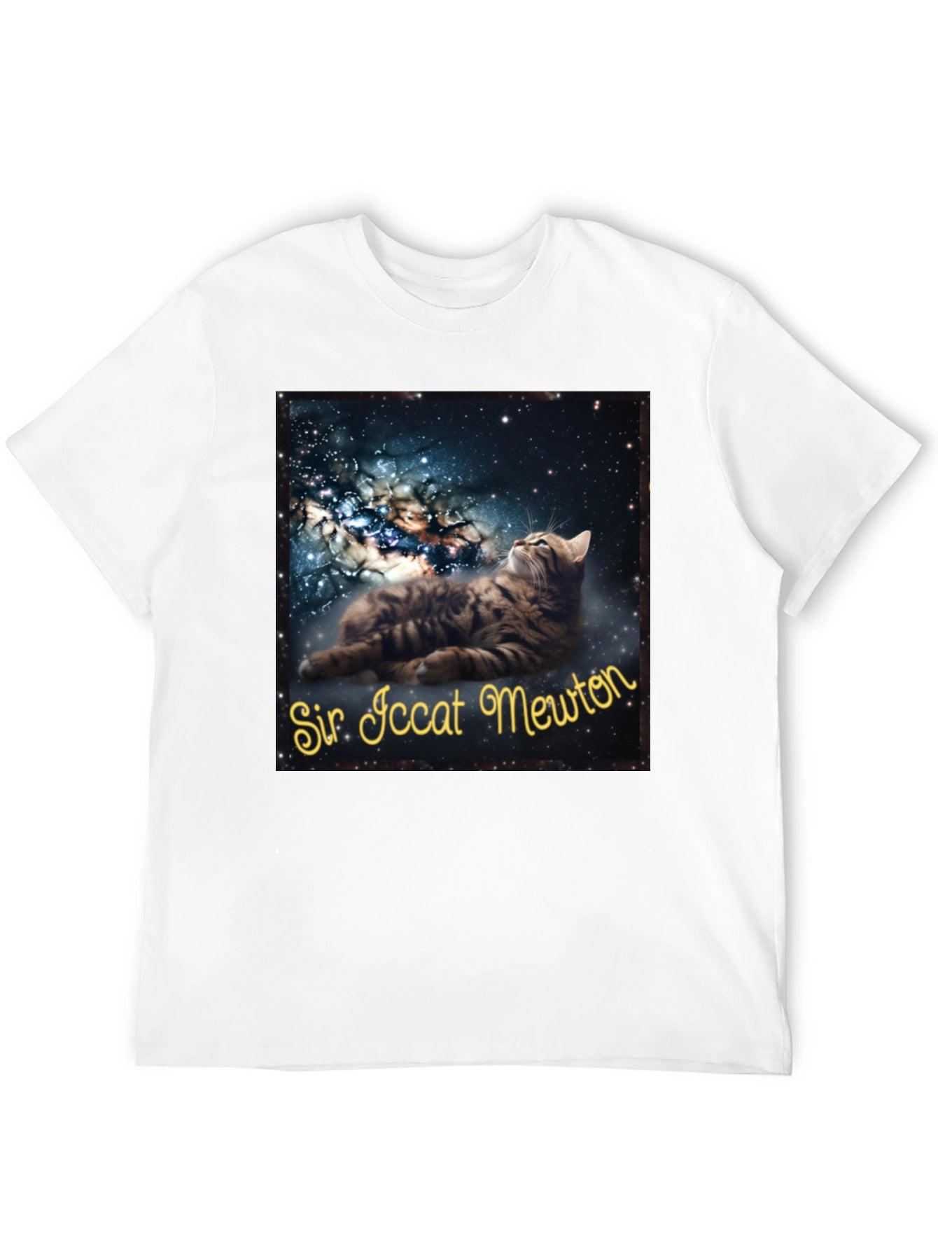 Sir Iccat Mewton T-Shirt - Galaxy Cat Tee