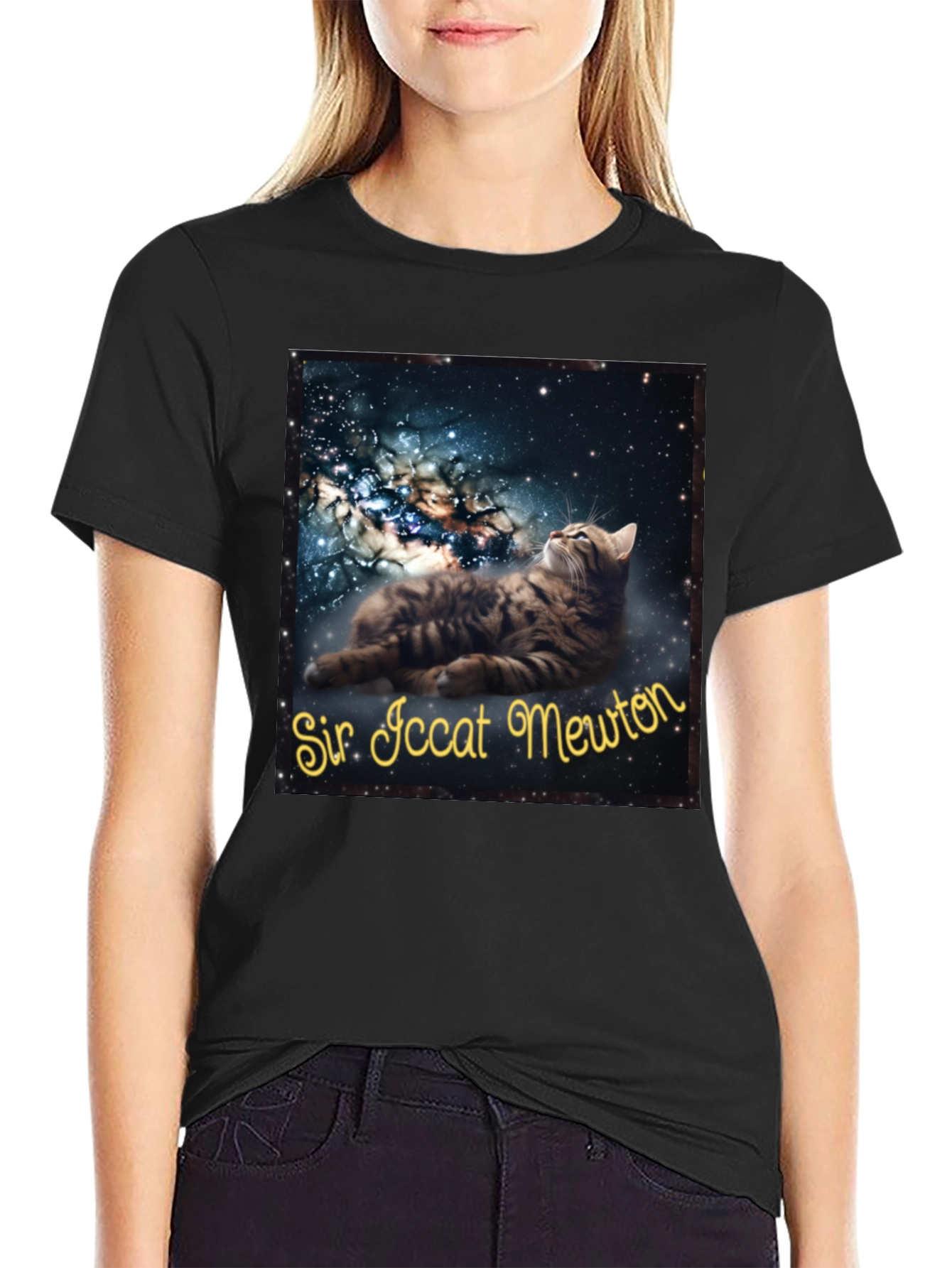 Sir Iccat Mewton T-Shirt - Galaxy Cat Tee