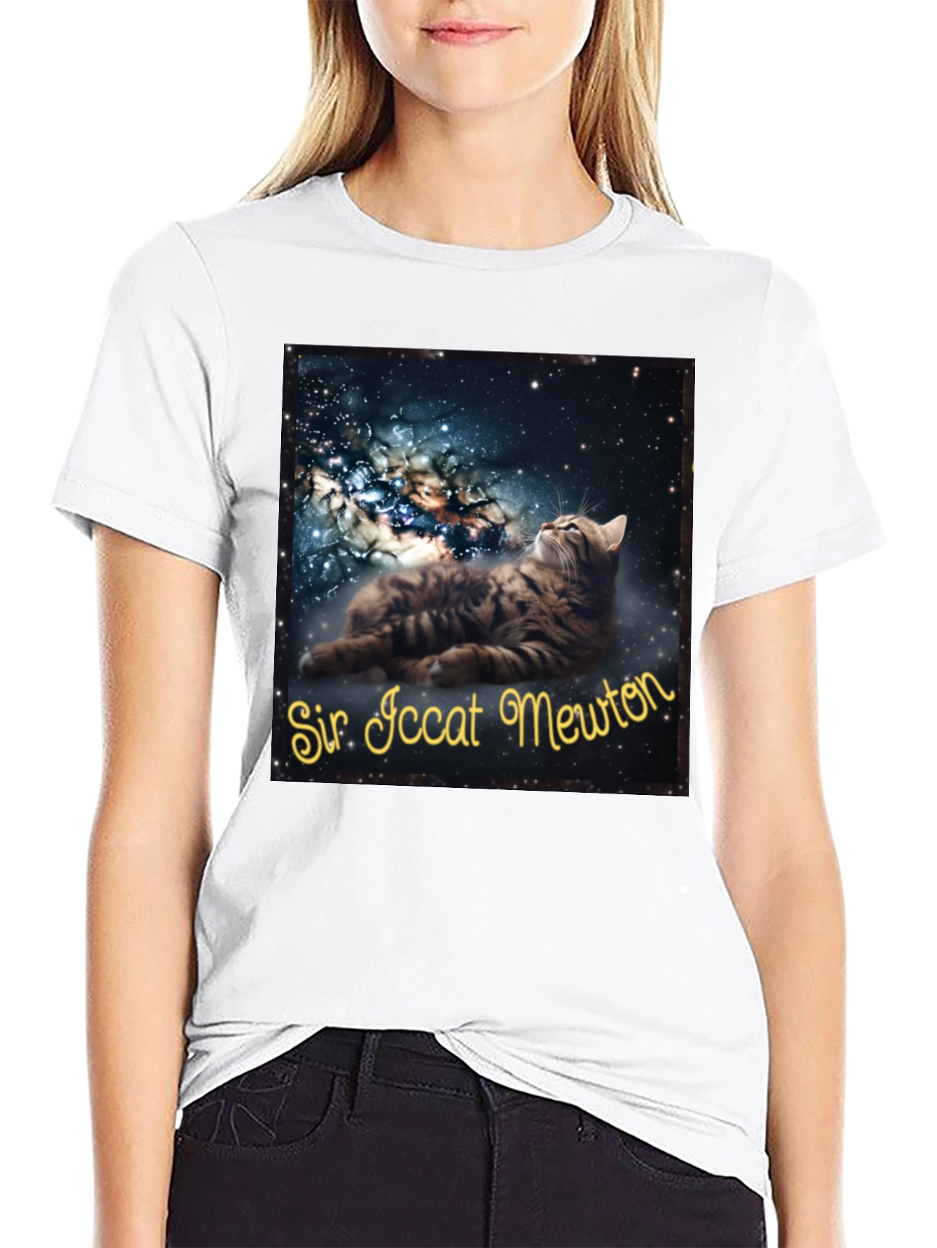 Sir Iccat Mewton T-Shirt - Galaxy Cat Tee