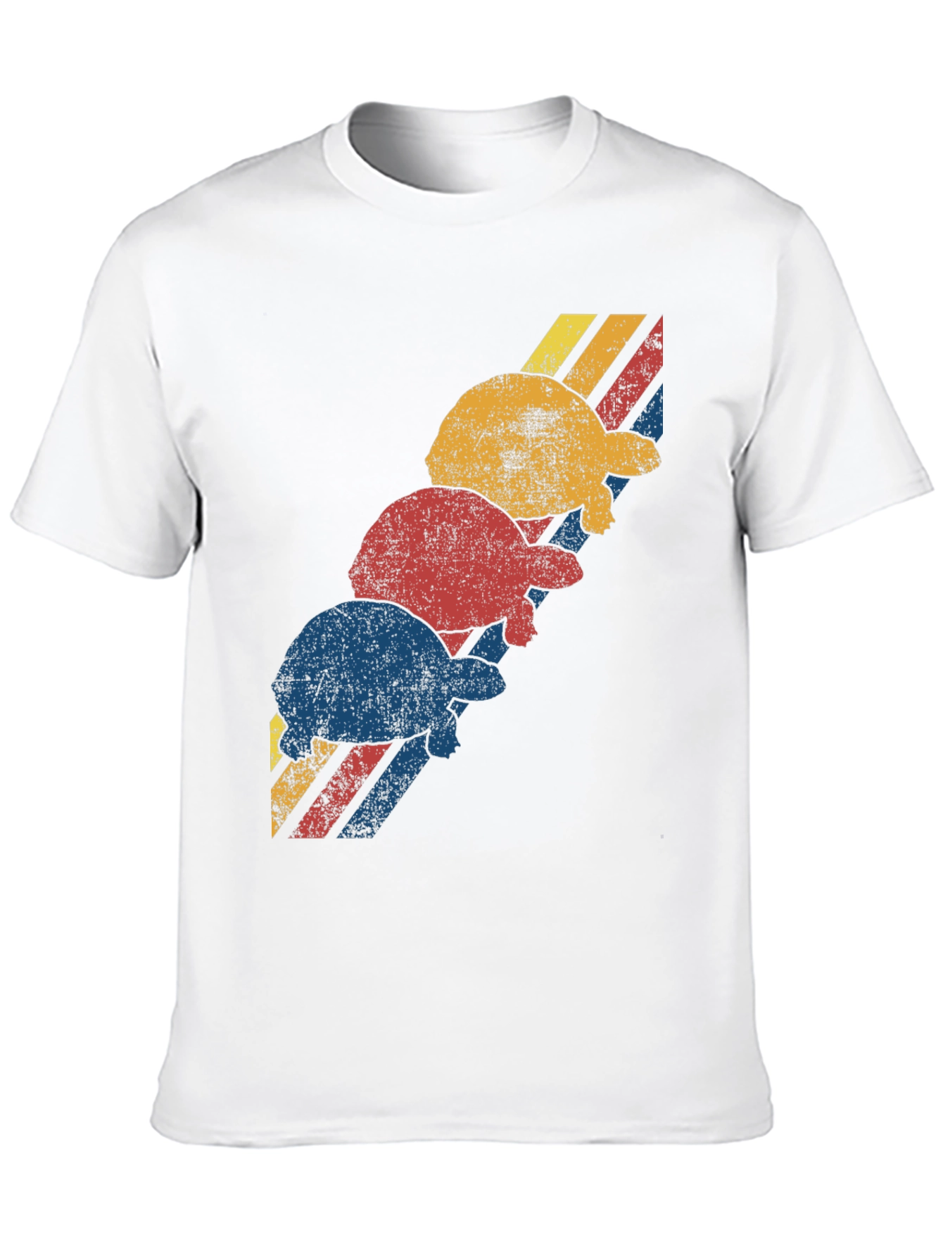 Retro Turtle Stack Graphic Tee - Black