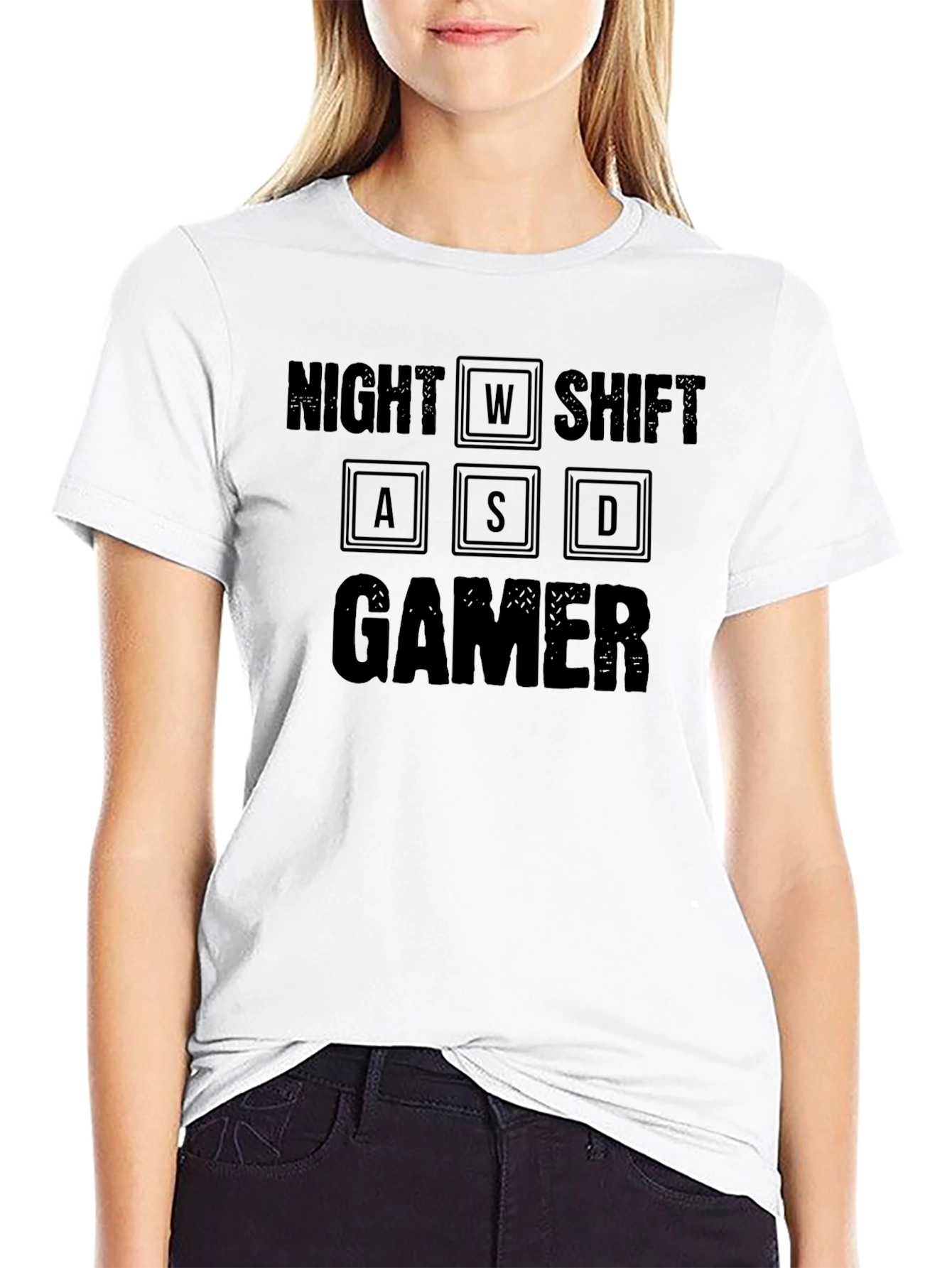 Night Shift Gamer Black T-Shirt