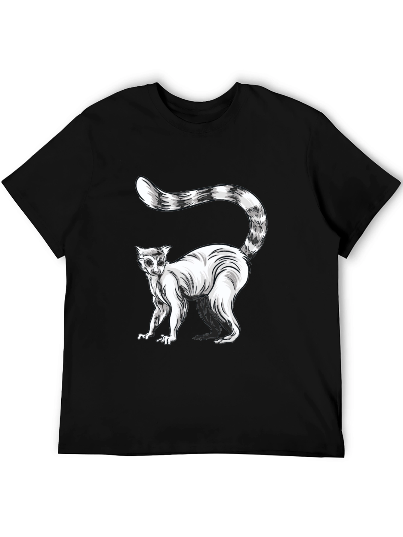Ring-Tailed Lemur Graphic Tee - Black