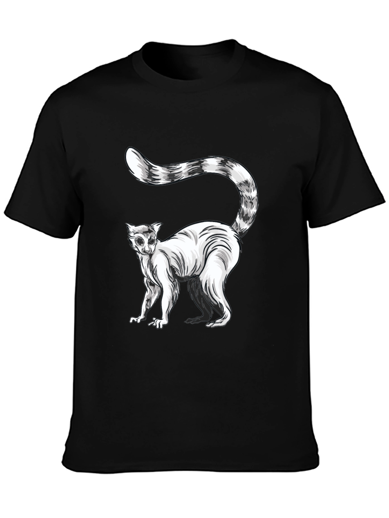Ring-Tailed Lemur Graphic Tee - Black