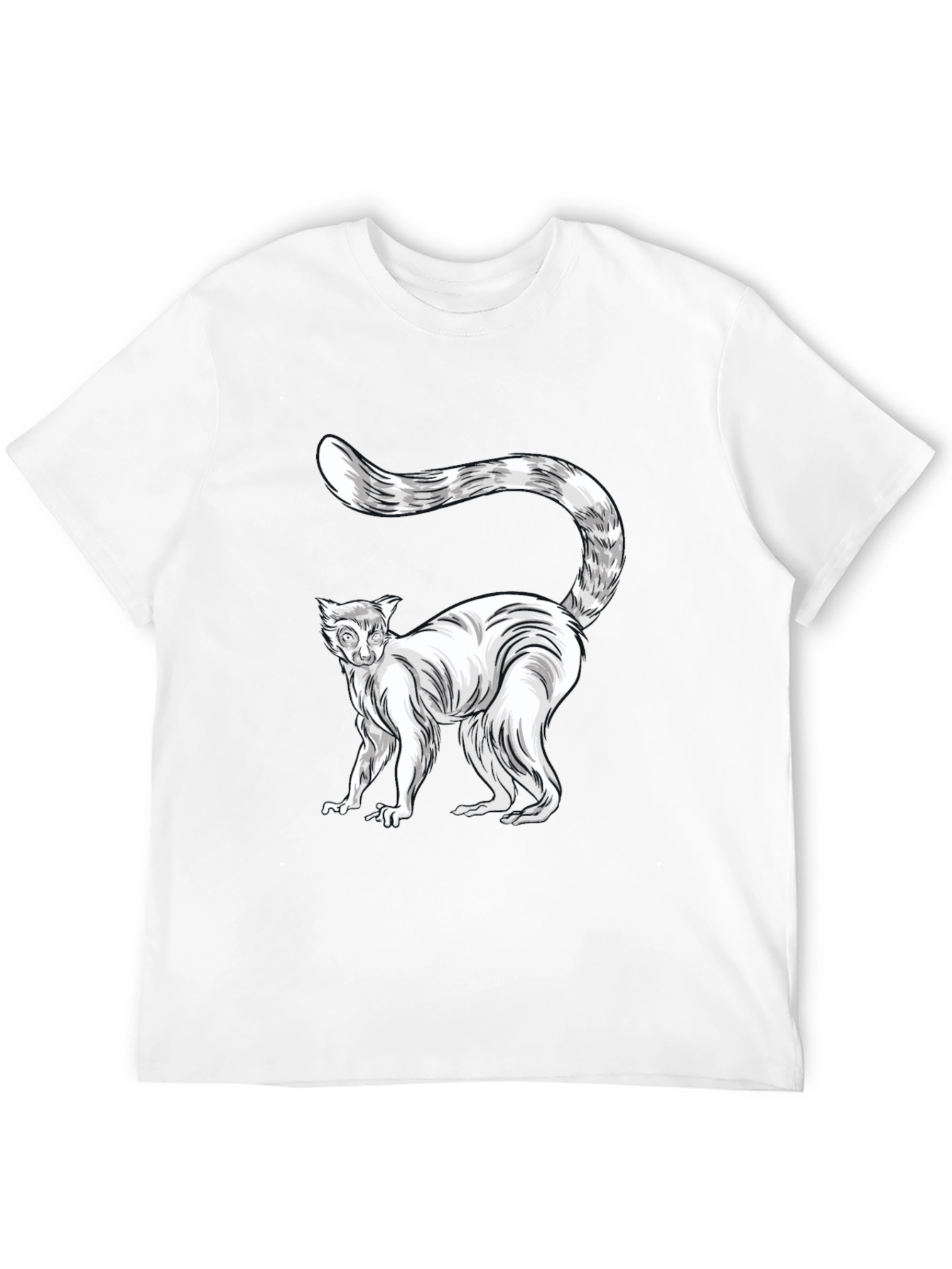 Ring-Tailed Lemur Graphic Tee - Black