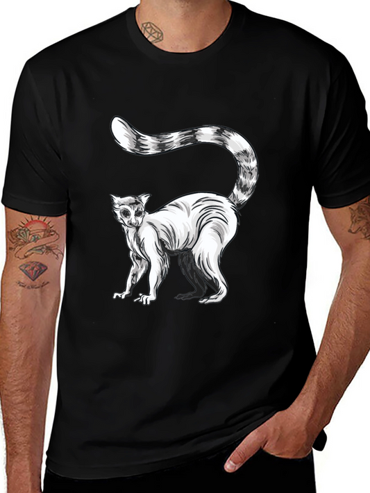 Ring-Tailed Lemur Graphic Tee - Black