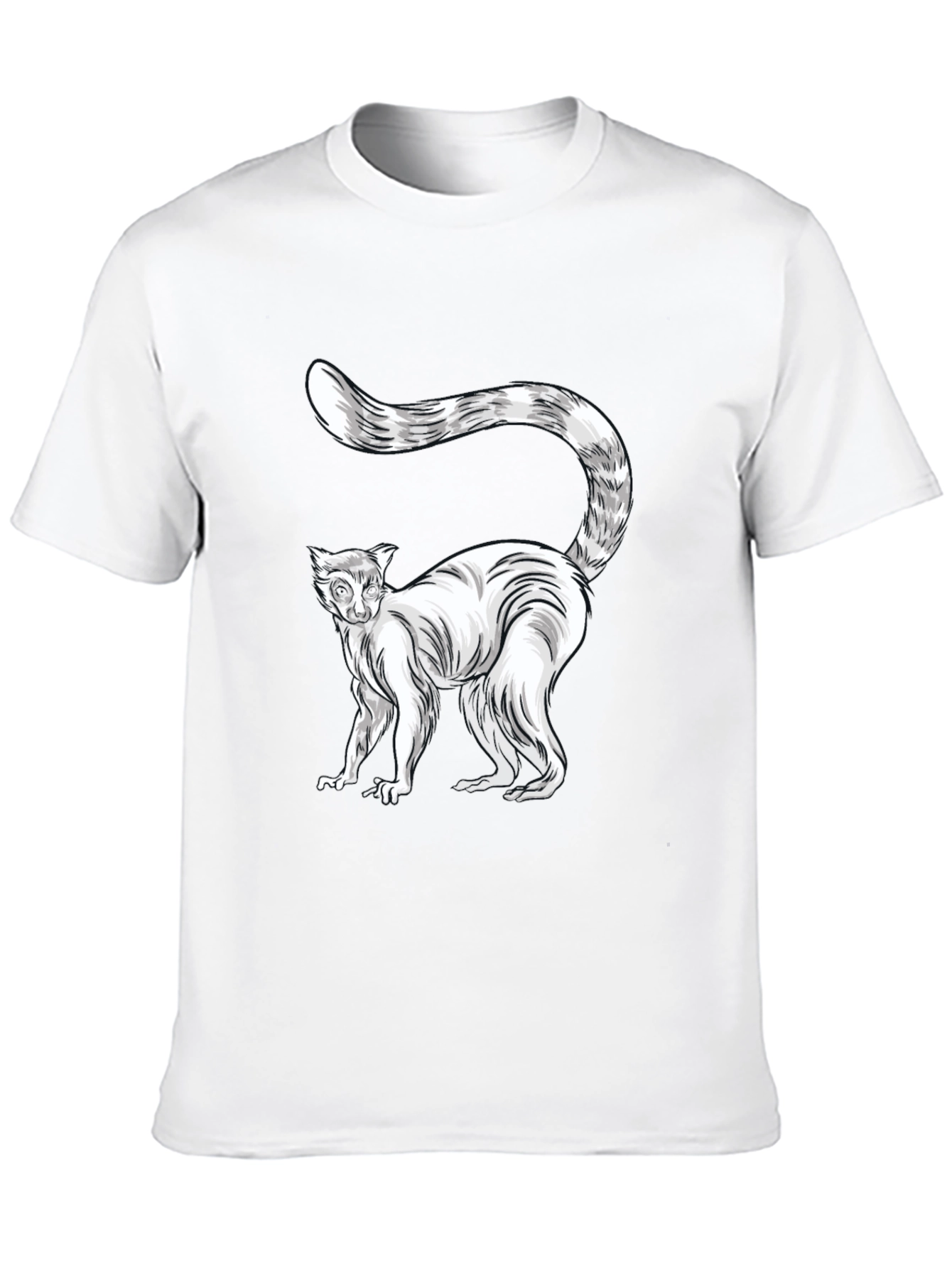 Ring-Tailed Lemur Graphic Tee - Black