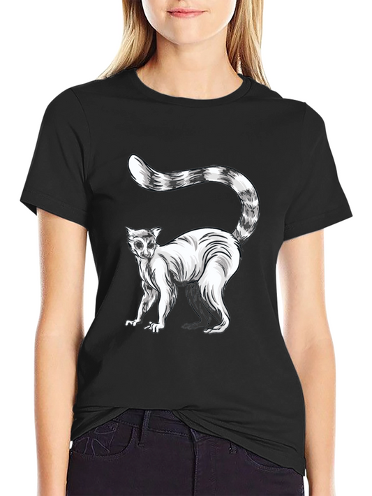 Ring-Tailed Lemur Graphic Tee - Black