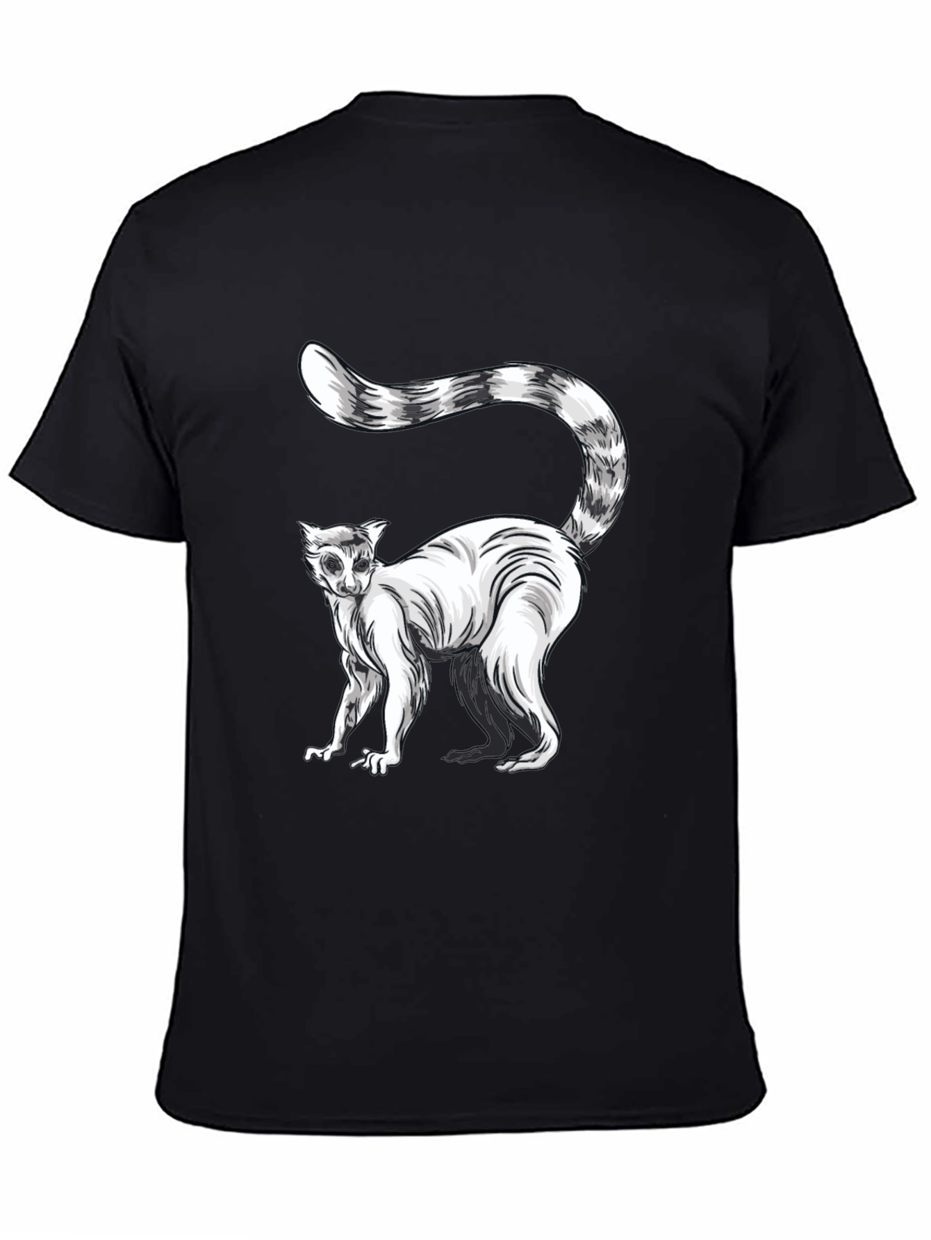 Ring-Tailed Lemur Graphic Tee - Black