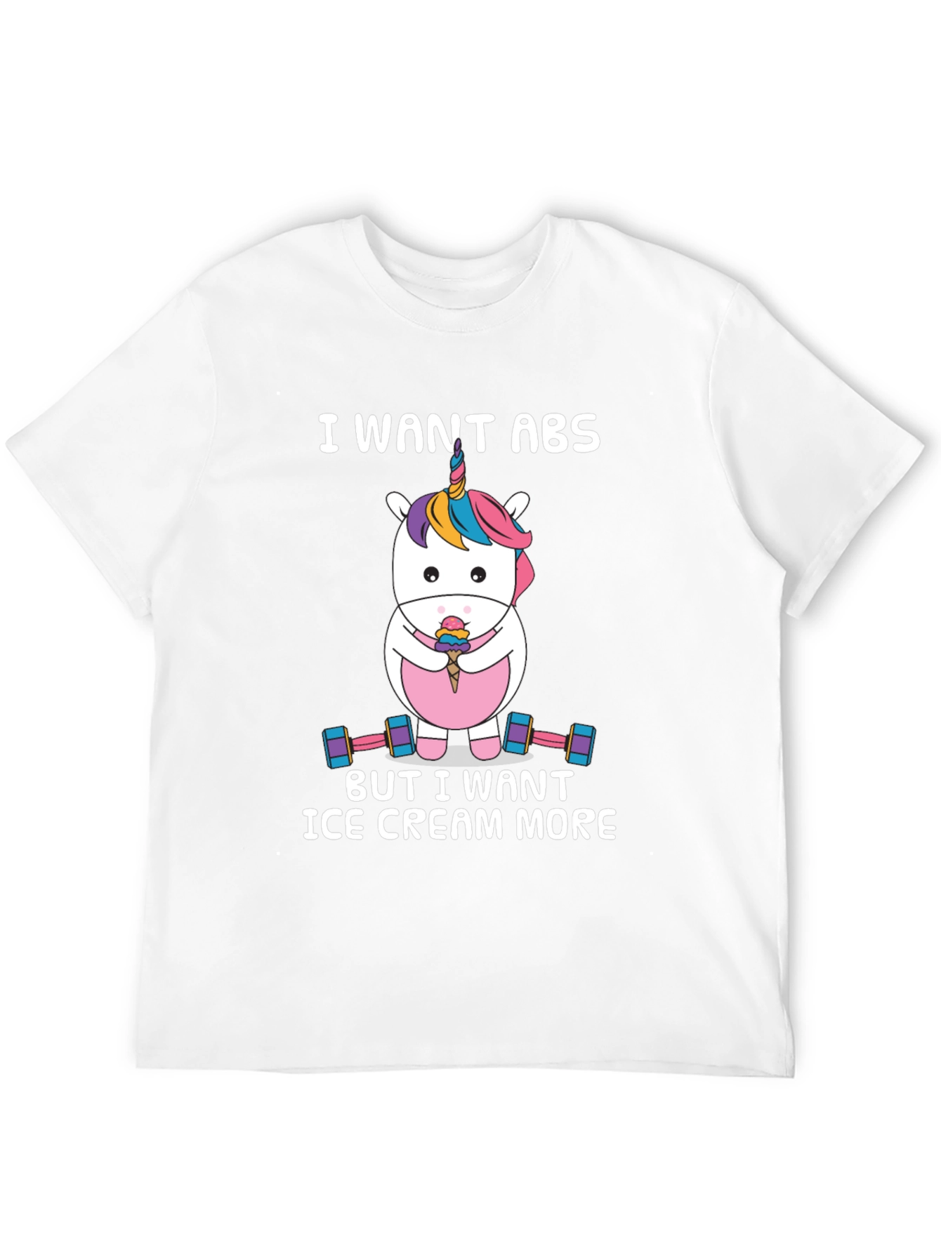 Funny Unicorn Abs Ice Cream T-Shirt