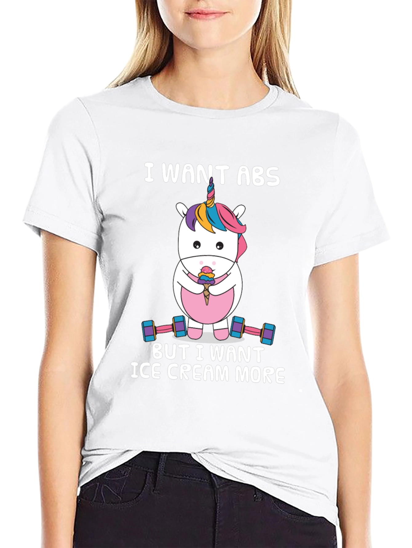 Funny Unicorn Abs Ice Cream T-Shirt
