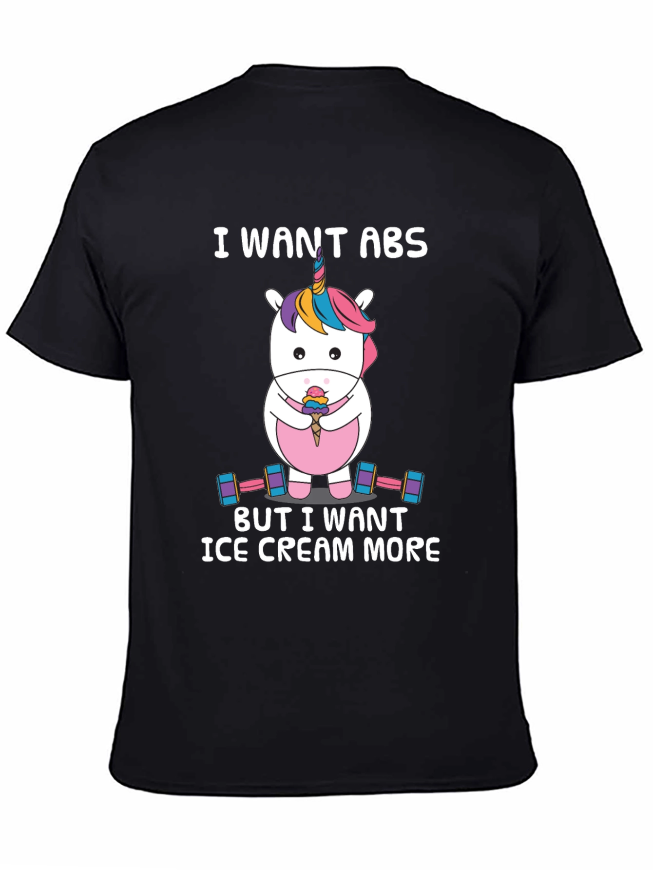 Funny Unicorn Abs Ice Cream T-Shirt