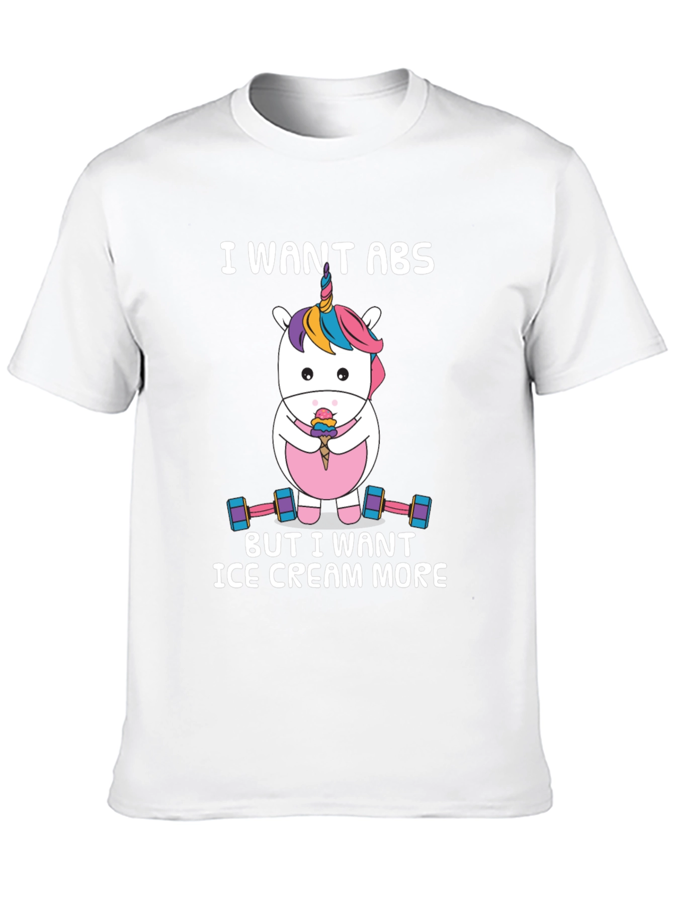 Funny Unicorn Abs Ice Cream T-Shirt