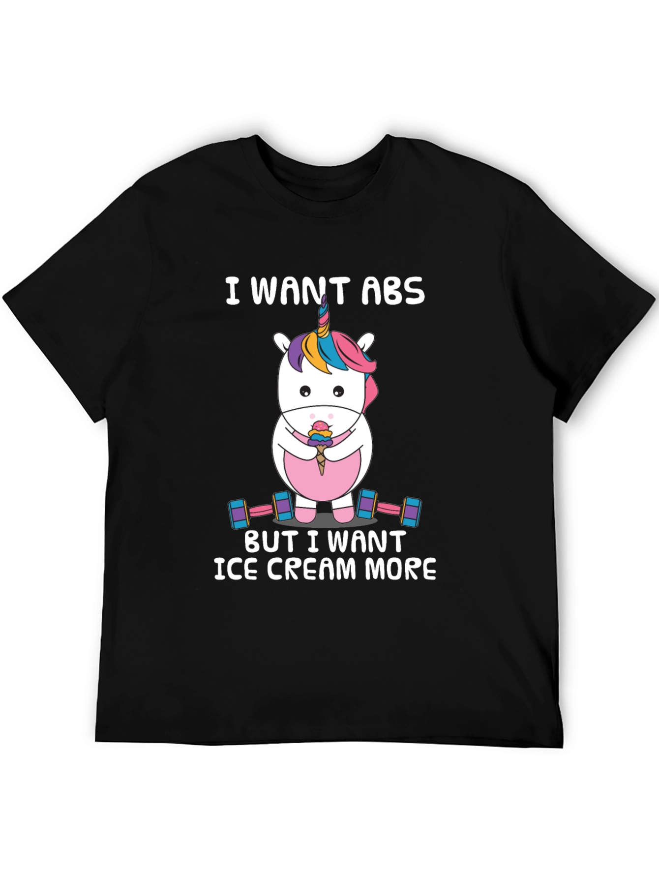 Funny Unicorn Abs Ice Cream T-Shirt