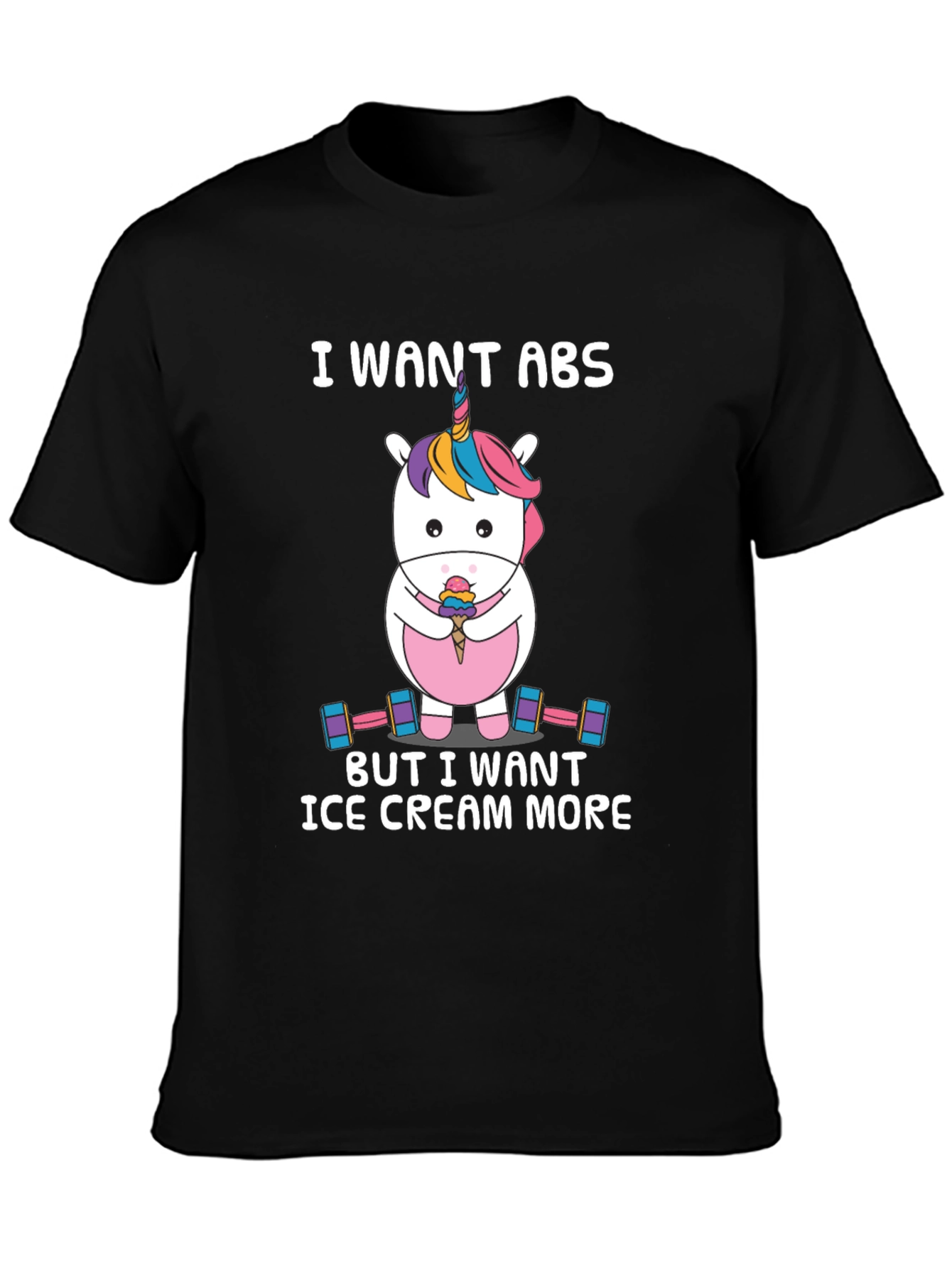 Funny Unicorn Abs Ice Cream T-Shirt