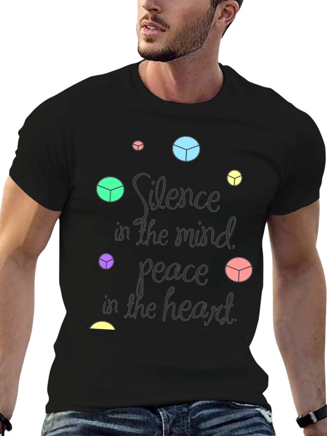 Peace in Mind Graphic Black T-Shirt