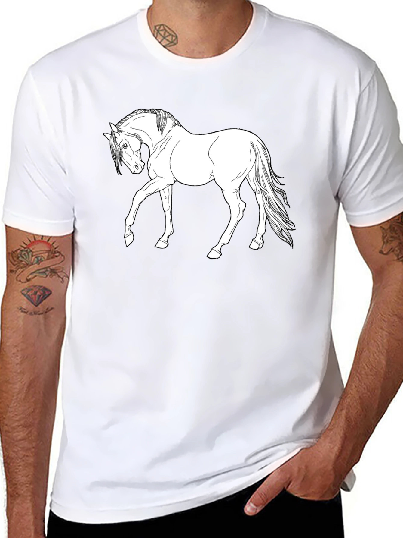 Horse Graphic Black T-Shirt - Equestrian Style