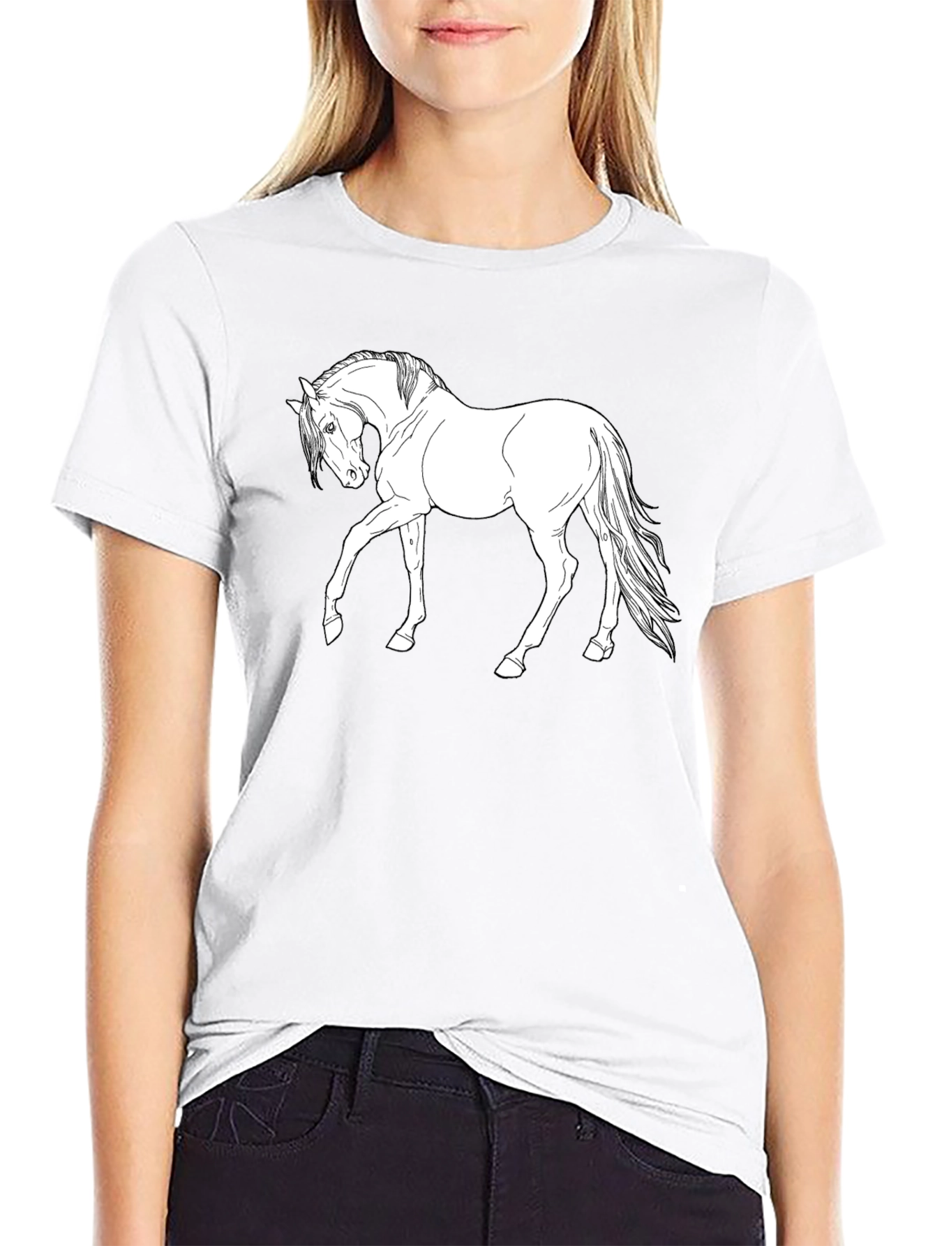 Horse Graphic Black T-Shirt - Equestrian Style