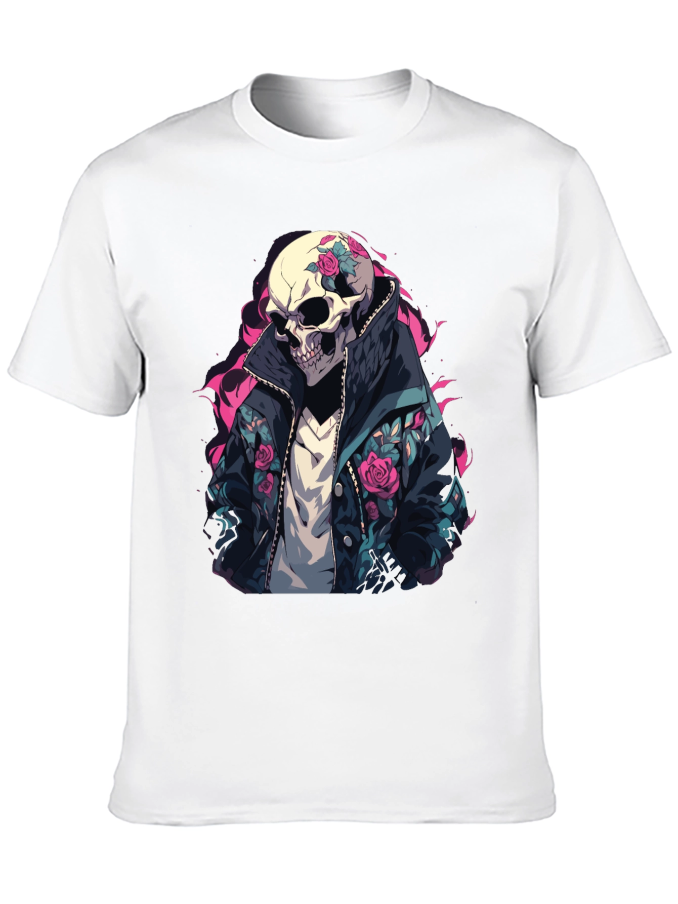 Skull Rose Jacket T-Shirt - Edgy Style