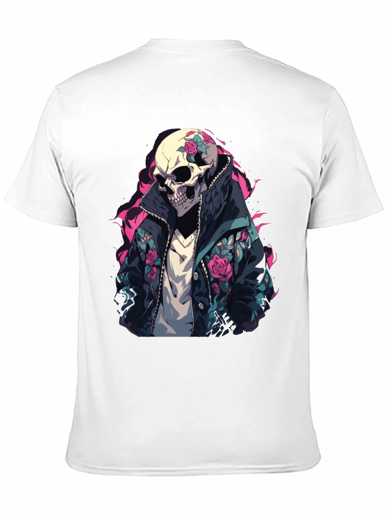 Skull Rose Jacket T-Shirt - Edgy Style