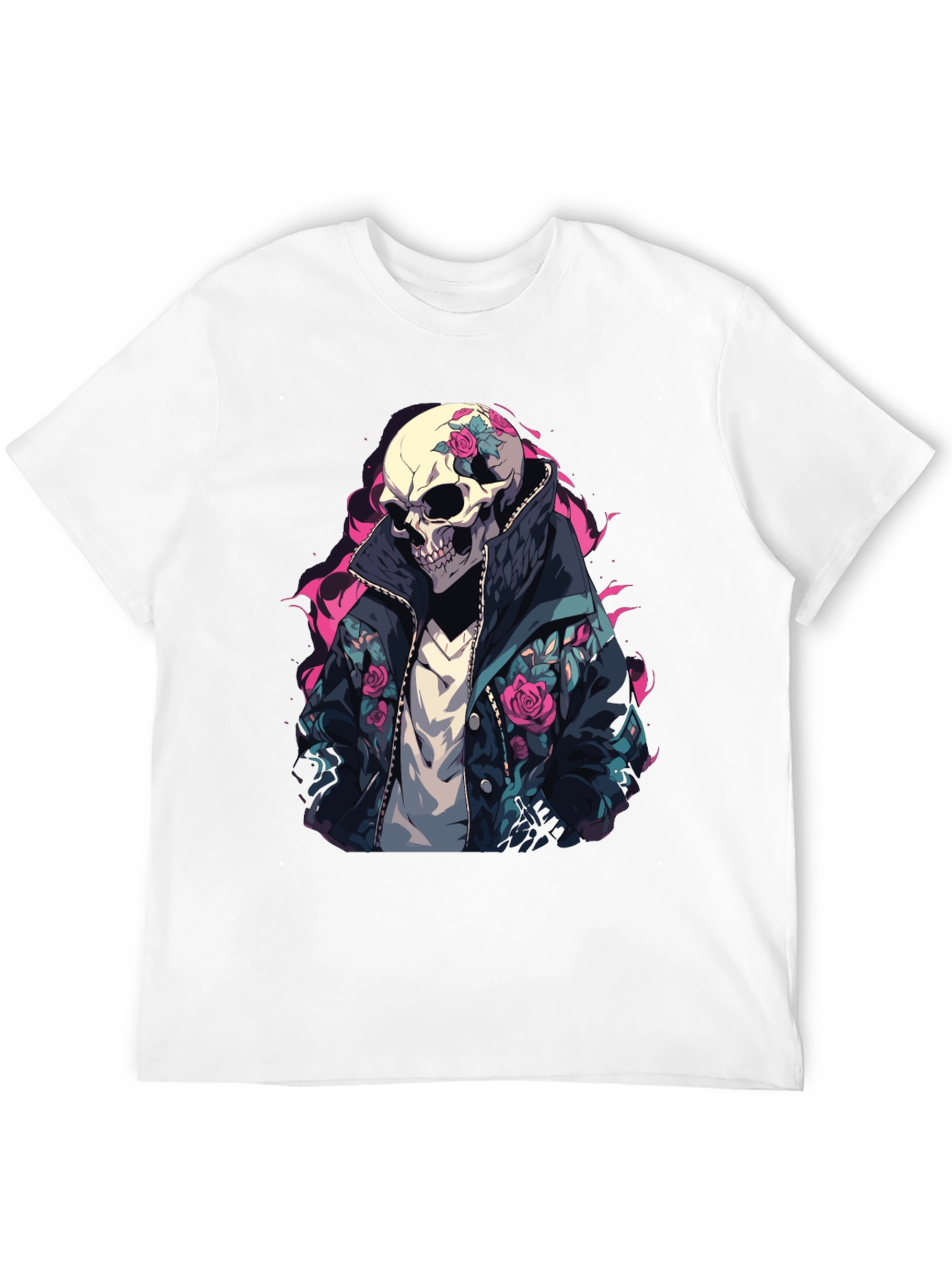 Skull Rose Jacket T-Shirt - Edgy Style
