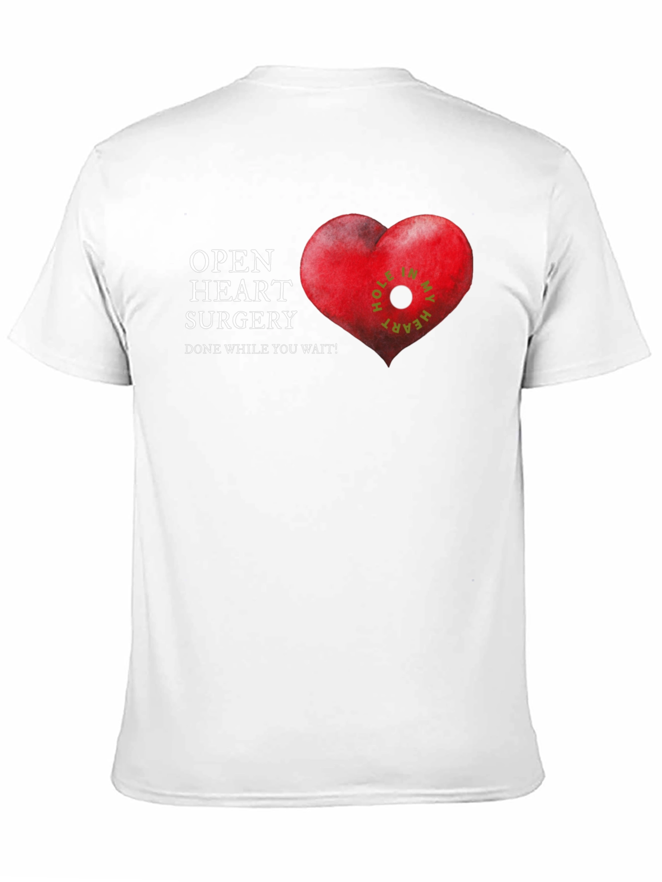 Humorous Open Heart Surgery Graphic T-Shirt