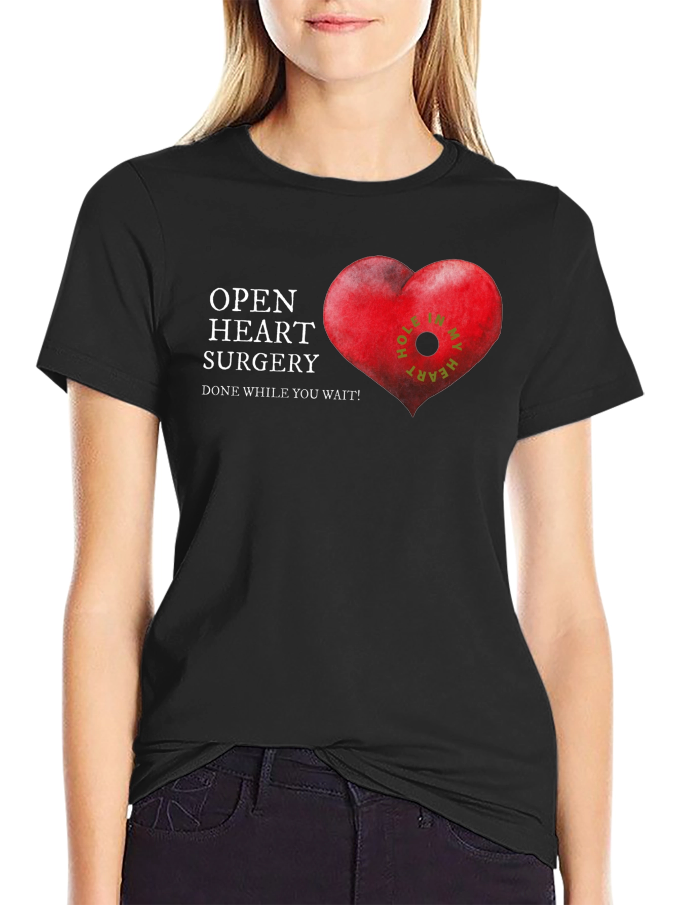 Humorous Open Heart Surgery Graphic T-Shirt