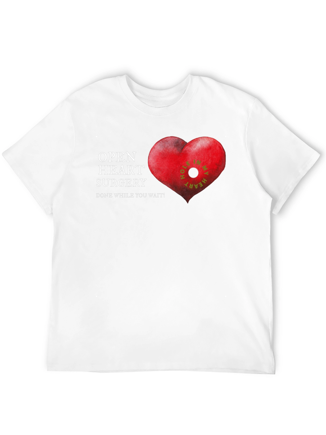 Humorous Open Heart Surgery Graphic T-Shirt