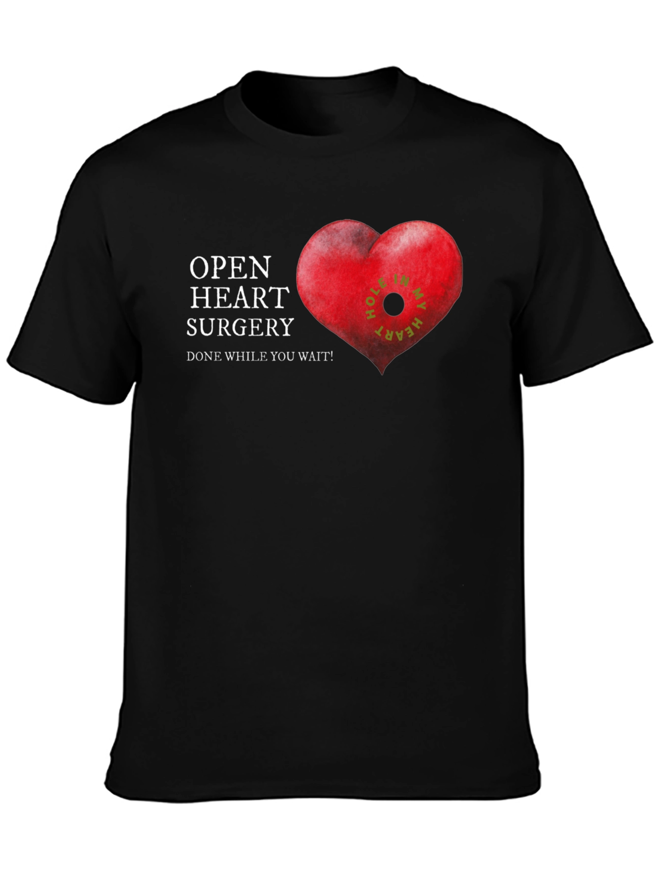 Humorous Open Heart Surgery Graphic T-Shirt