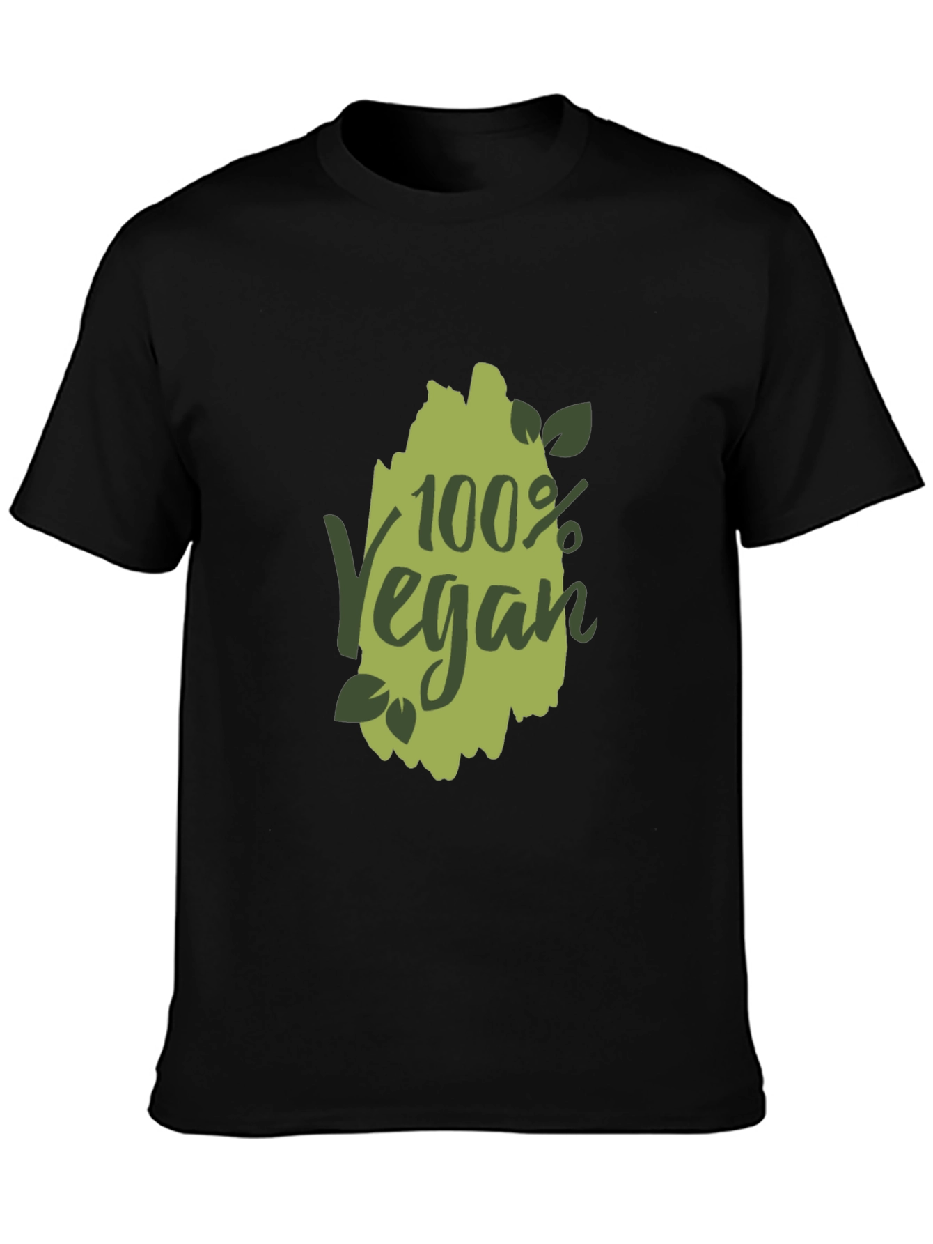 100% Vegan Graphic T-Shirt - Black