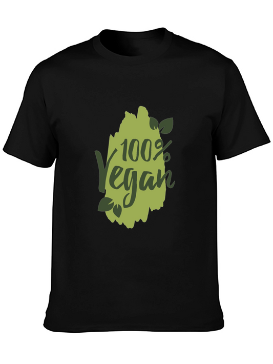 100% Vegan Graphic T-Shirt - Black