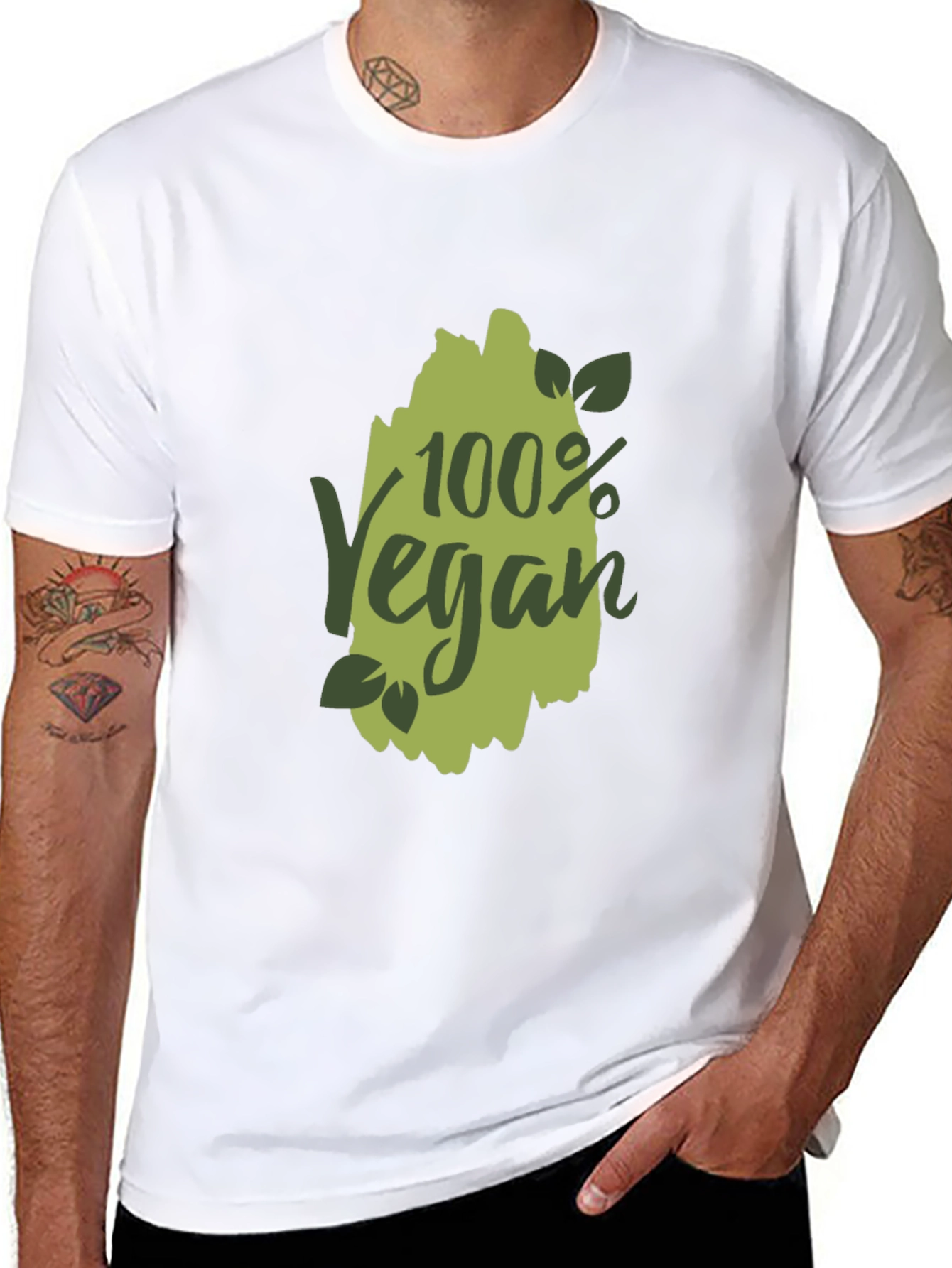 100% Vegan Graphic T-Shirt - Black