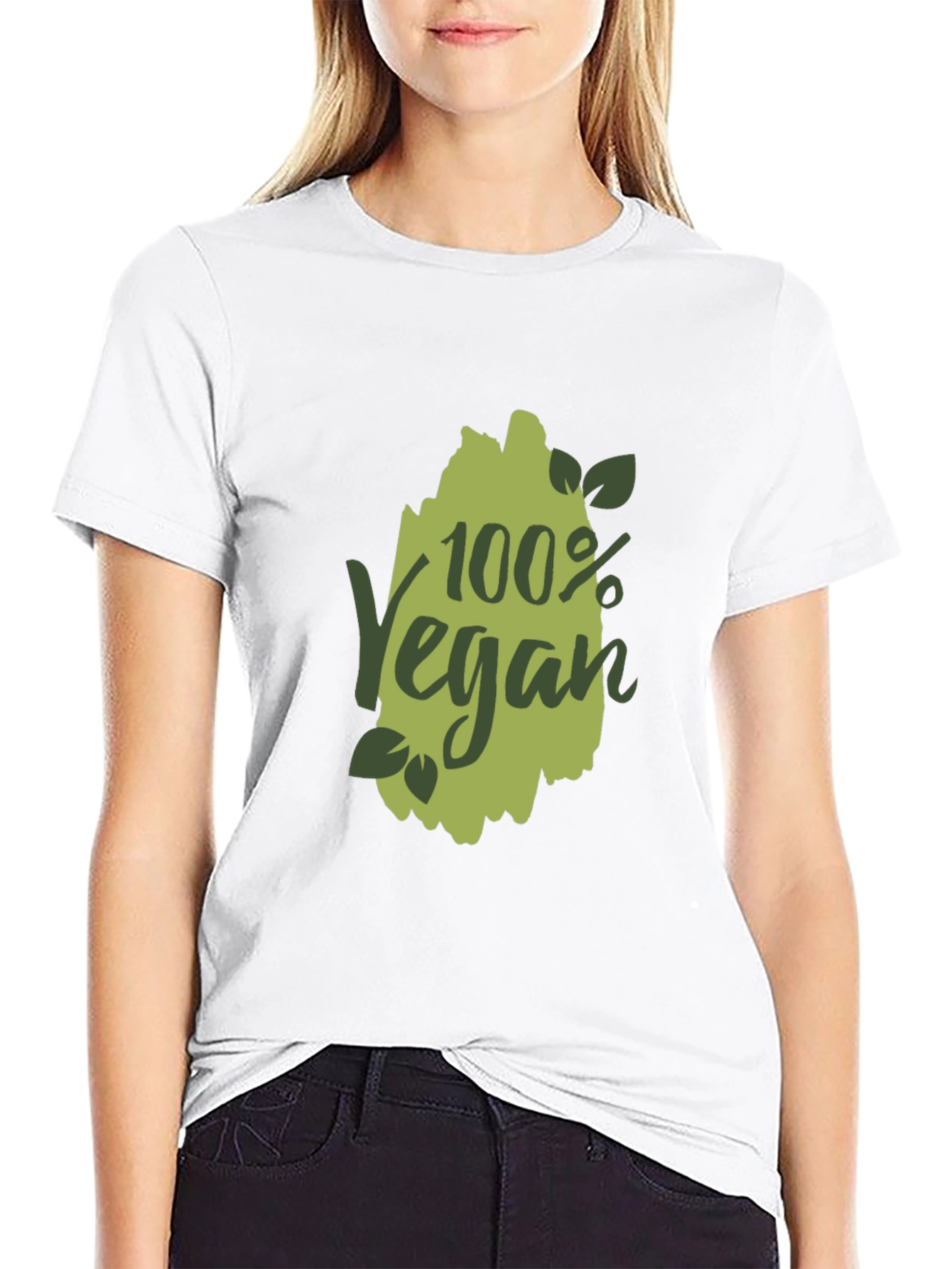 100% Vegan Graphic T-Shirt - Black