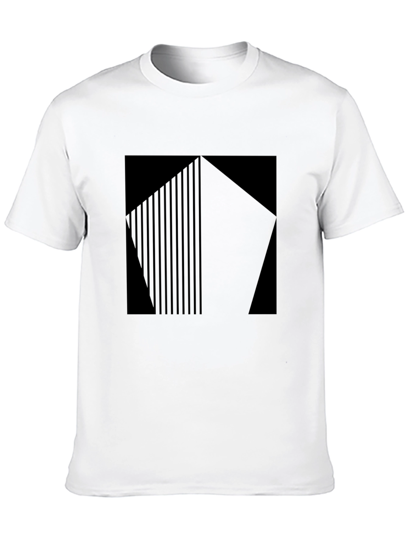 Modern Graphic Print T-Shirt - Black