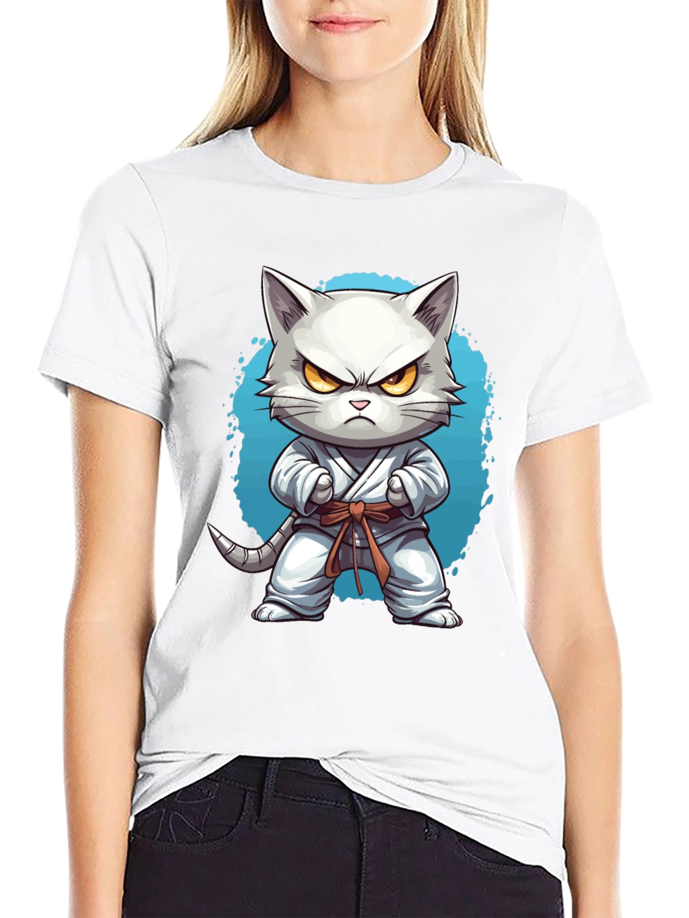 Karate Cat T-Shirt - Funny Feline Martial Arts Tee