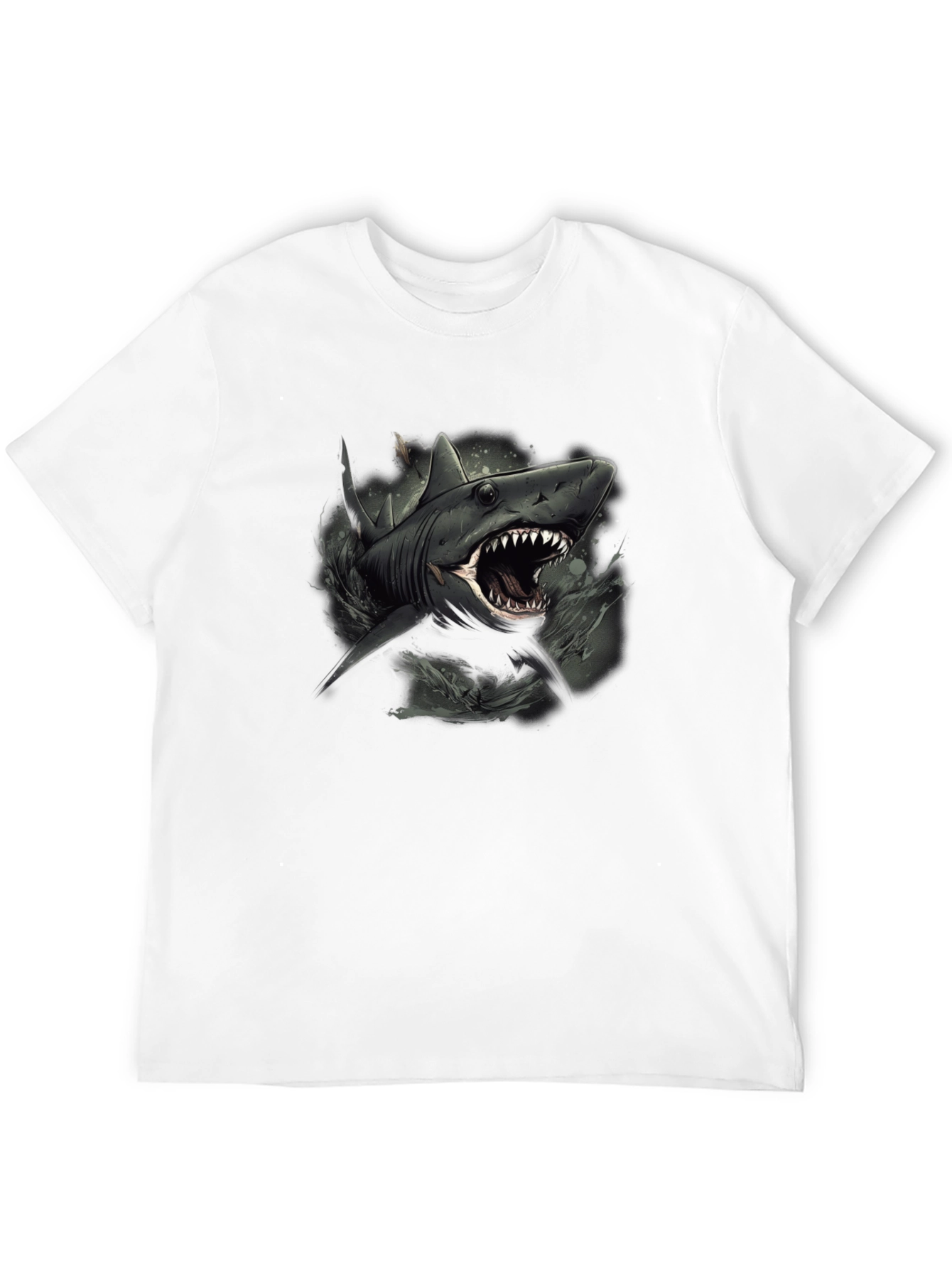 Shark Graphic Print Black Tee